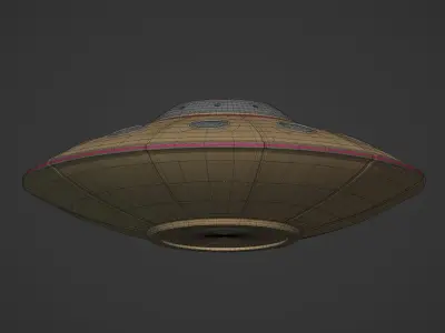 Flying Saucer - Cartoon UFO - Alien Fantasy Vehicle Low-poly 3D model