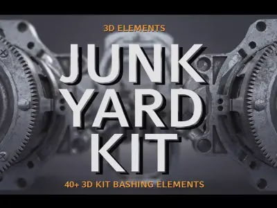 Junk Yard Kit - 50 plus 3d Elements 3D model