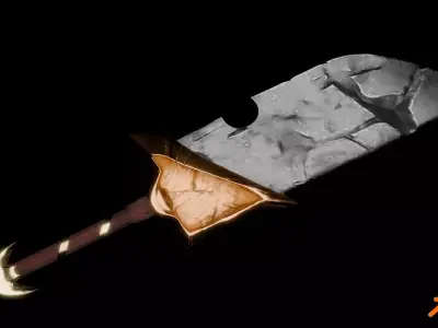 Fantasy sword 3D model Low-poly Free low-poly 3D model
