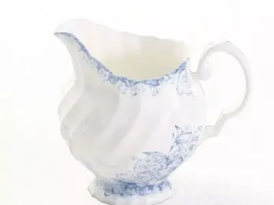 White And Blue Porcelain Water Pitcher 3D model