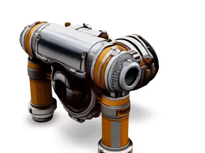 SciFi Futuristic Mechanical Camera Low-poly 3D model
