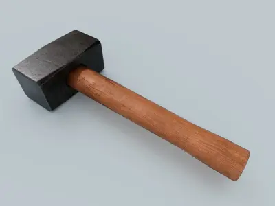 Sledgehammer Low-poly 3D model get