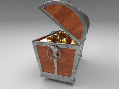 TreasureChest Low-poly 3D model