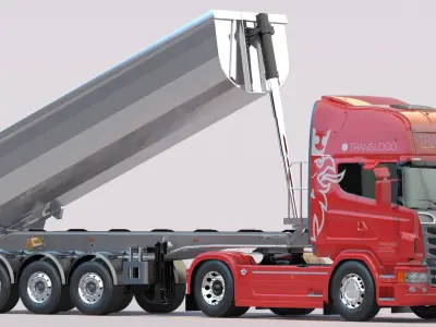 Euro Truck with Aluminium Dumper 3D model
