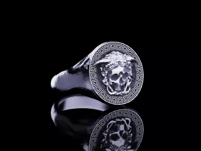 Medusa Signet Ring Greek Antique Pattern 3D print model