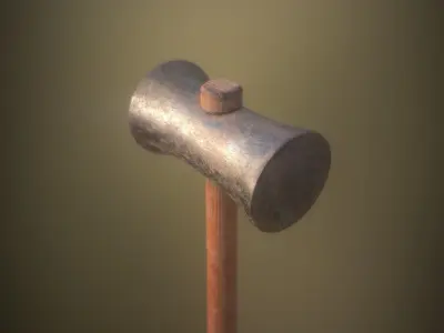 Game Ready LP Sledge Hammer Farming Tool PBR Low-poly 3D model