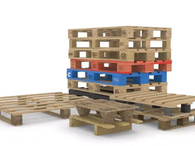 Most popular pallets in Europe 3D Model Pack