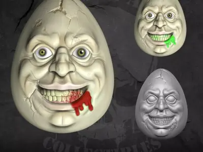 Easter Egg Head 3D printable files for Action figures Free 3D print model