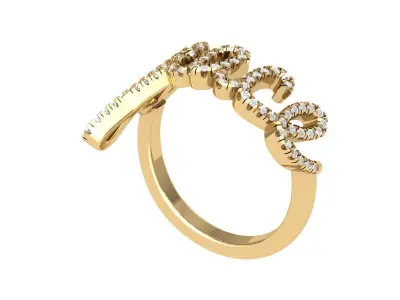 Letter name  Ring 3D print model