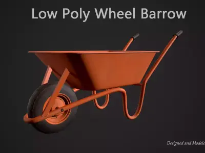 Low Poly Wheel Barrow Free low-poly 3D model