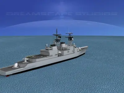 Spruance Class DD973 USS John Young 3D model