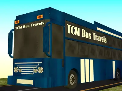 Indian Bus Model Type 1 Low-poly 3D model