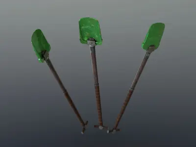Shovel - Emerald Low-poly 3D model
