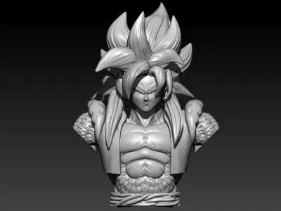 Goku sj4 Bust - Dragon ball - 3d model - split part  3D print model