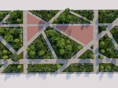 public park-Private Park Landscape 3D model get