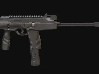 MP9 Gun Game Ready Model Low-poly 3D model