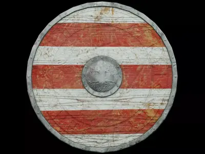 Viking Shield Low-poly 3D model 31