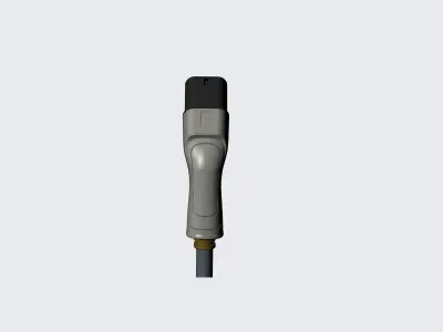 type2 EV charging plug 3D model