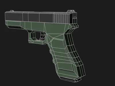 Low poly Glock 17 3D model