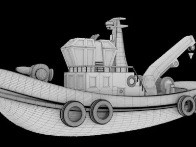Tug Boat Seacraft 3D model