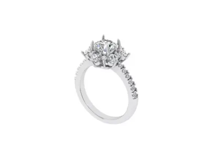 Solitaire Engagement Ring 3D print model 72