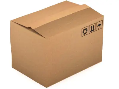 Cardboard Box 02 3D model