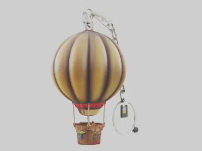 Hot air balloon keychain model Low-poly 3D model