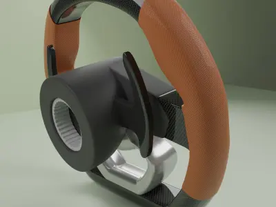 Steering Wheel 3D model Textured