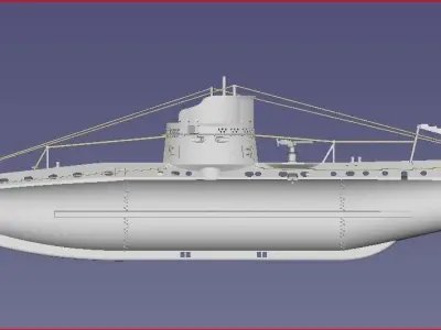 Austro-Hungarian Submarine 1915-1918 - German UB I Class 3D print model