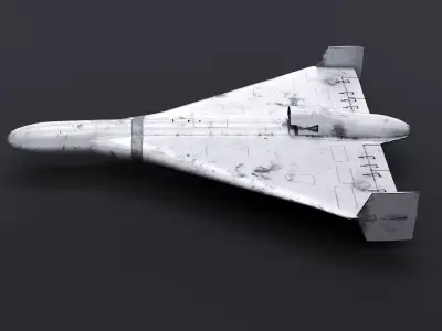 Aged White Geran-3 Shahed-238 Jet-Powered Kamikaze Drone Low-poly 3D model