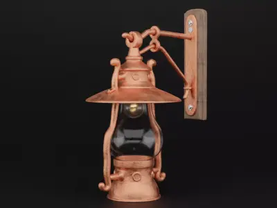 Old wall lamp 3D model