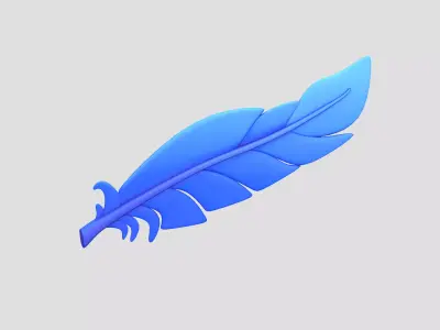 Feather Cartoon Low-poly 3D model