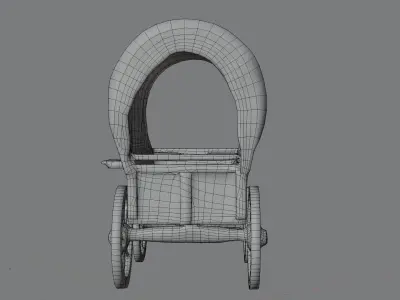 Low-Poly Desert Wagon with Lanterns  Game Ready Asset Low-poly 3D model