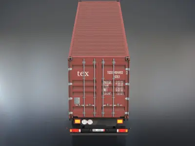 Semi-Trailer Container Low-poly 3D model