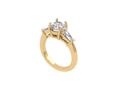 Round 3 Stone Ring 3D print model
