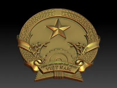 1 Vietnam national emblem CNC Relief Model 3D print model purchase