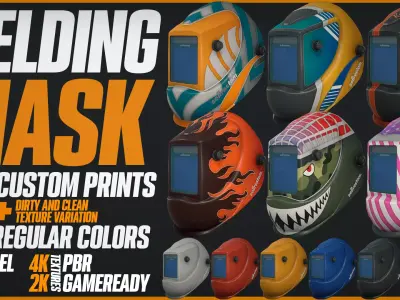 Welding mask Low-poly 3D model