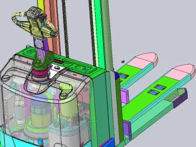 Electric Hydraulic Platform Pallet Forklift 3D 3D model