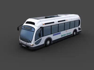 Electric Bus Pack 3 Low-poly 3D model