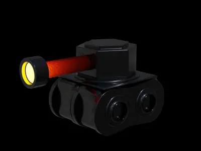 low poly metalic tank 3D model