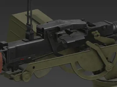 DSHK gun Low-poly 3D model