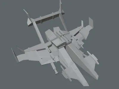 spaceship flying in sky Low-poly 3D model purchase