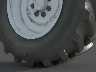Tractor wheel Rim Tire 3D model