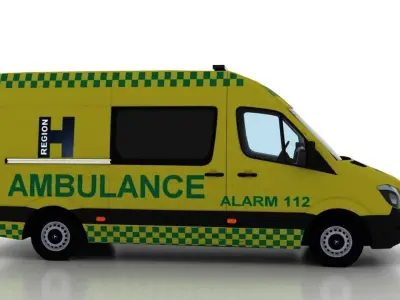 Mercedes Benz Sprinter L2H2 2015 Denmark Ambulance 3D model