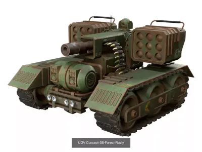 UGV Concept-3B-Rusty-4 Colors 3D Model Pack