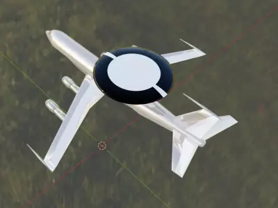 E-3 Style AWACS Radar Plane - Custom 1950s Aircraft Low-poly 3D model