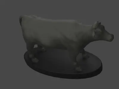 Cow with half body muscle Free 3D print model