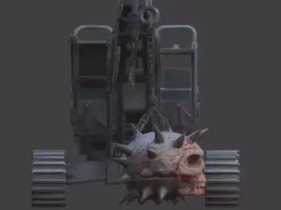 Gothic Demolition Wrecking Machine 3D Model Low-poly 3D model