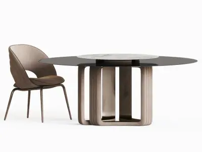 Dining Set table and chairs 3D model
