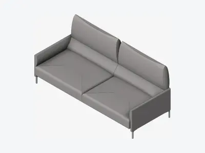 Furniture - Sofa - Contemporary - Snow - Large Low-poly 3D model